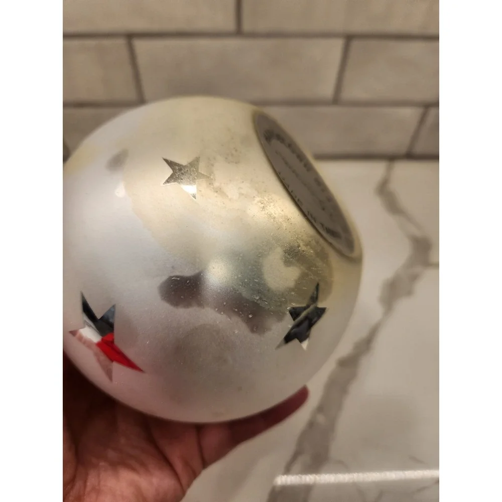 Vtg.Dept 56 Frosted Mercury Glass Votive Candle Holder Silver Stars‎ Celestial
